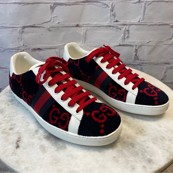 Gucci Ace Velvet Sneakers - Picture 1 of 11